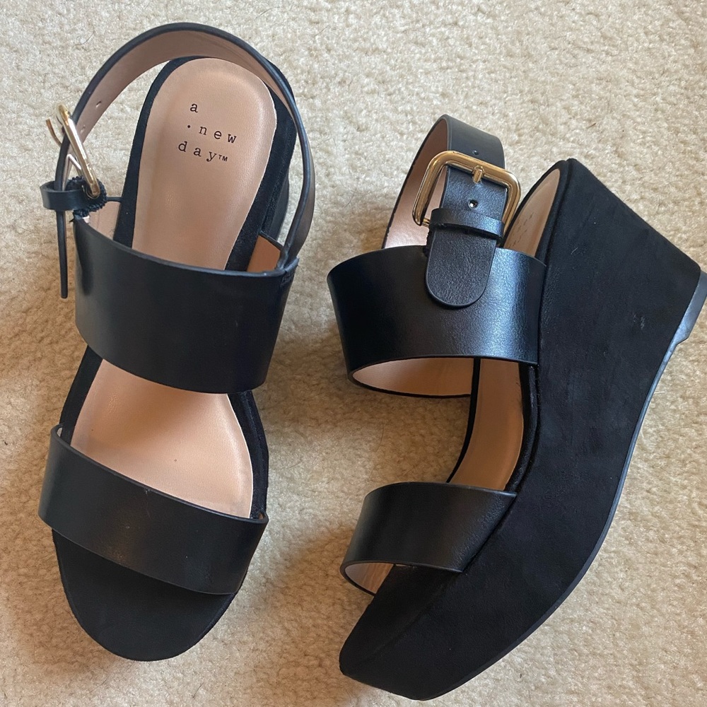 Black a new day Target Strappy Platforms